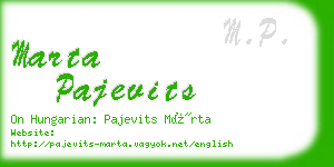 marta pajevits business card